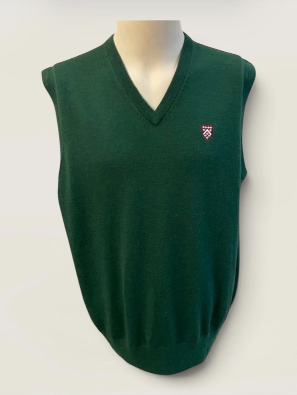 PETER MILLAR GREEN WOOL VEST SIZE LARGE